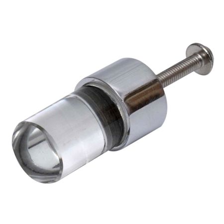 Clear Silver Tiny Cylinder Glass Cabinet knobs